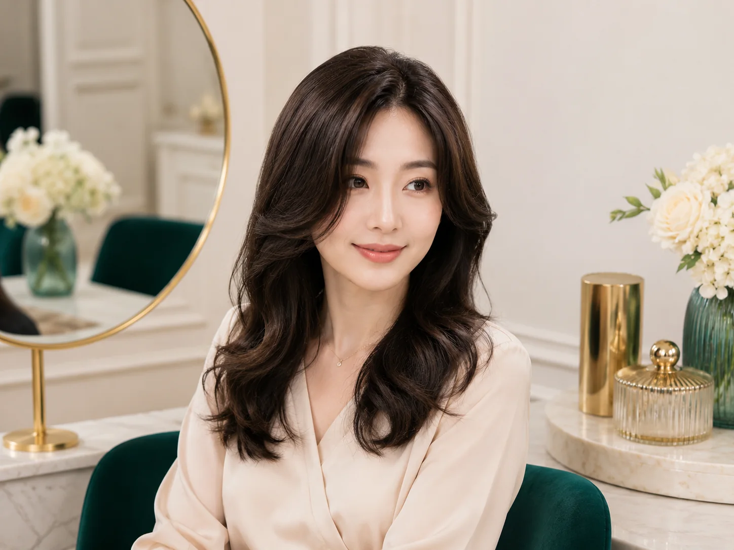 M&MY women wig natural style portrait showing soft volume and everyday wearable hair shape
